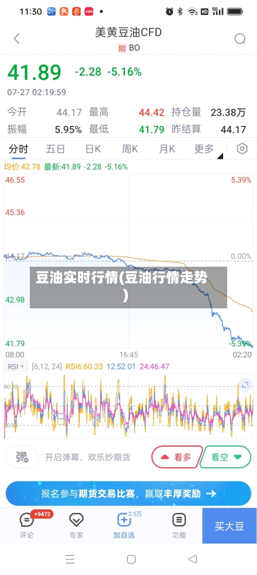 豆油实时行情(豆油行情走势)