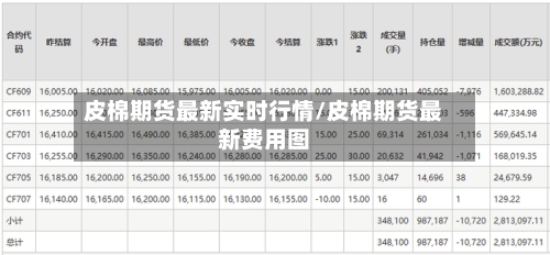 皮棉期货最新实时行情/皮棉期货最新费用图