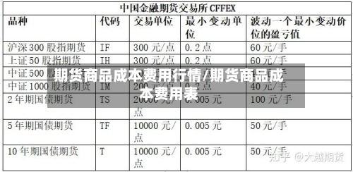 期货商品成本费用行情/期货商品成本费用表