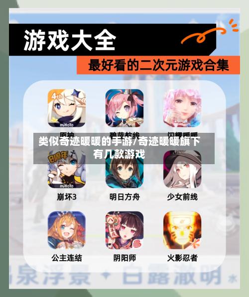 类似奇迹暖暖的手游/奇迹暖暖旗下有几款游戏