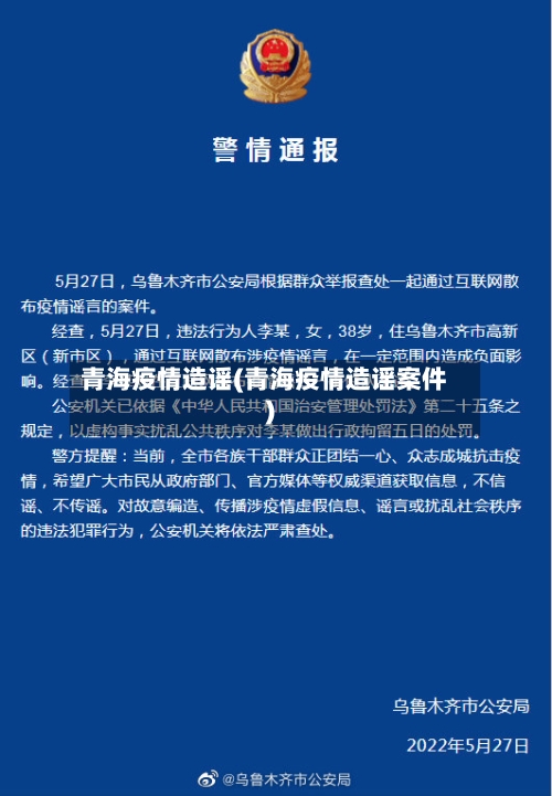 青海疫情造谣(青海疫情造谣案件)