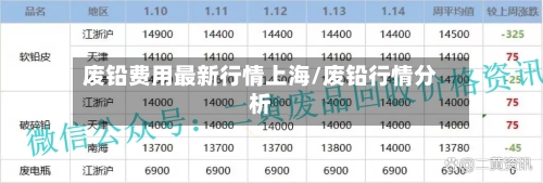 废铅费用最新行情上海/废铅行情分析