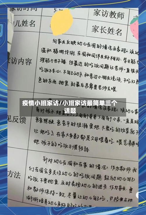 疫情小班家访/小班家访最简单三个话题