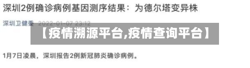 【疫情溯源平台,疫情查询平台】