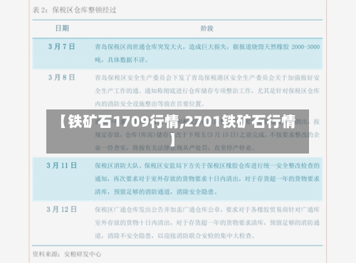 【铁矿石1709行情,2701铁矿石行情】