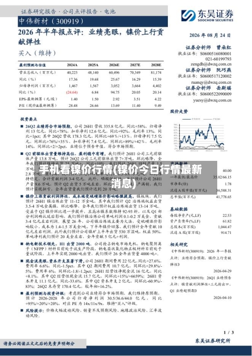 手机看镍价行情(镍价今日行情最新消息)