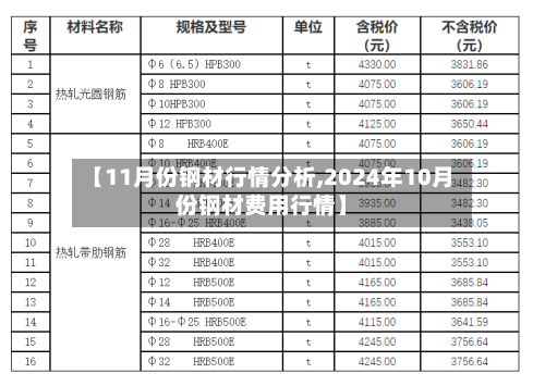 【11月份钢材行情分析,2024年10月份钢材费用行情】