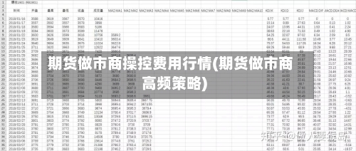 期货做市商操控费用行情(期货做市商高频策略)-第3张图片