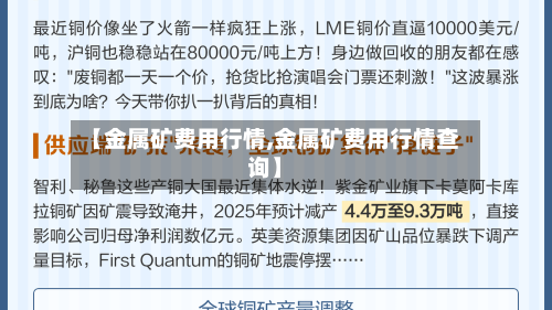【金属矿费用行情,金属矿费用行情查询】