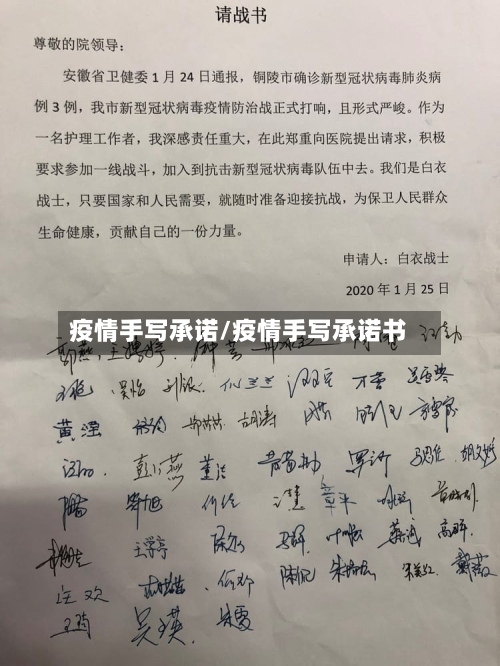 疫情手写承诺/疫情手写承诺书