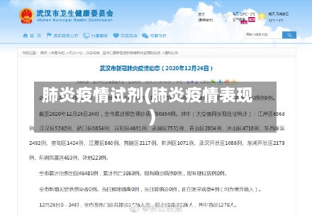 肺炎疫情试剂(肺炎疫情表现)-第2张图片