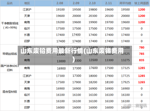 山东废铅费用最新行情(山东废锡费用)-第3张图片