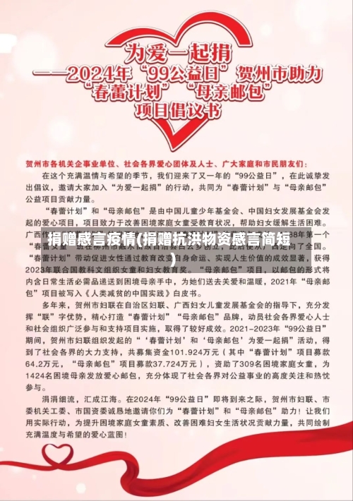 捐赠感言疫情(捐赠抗洪物资感言简短)