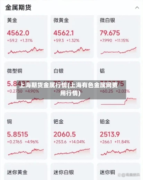 上海期货金属行情(上海有色金属网费用行情)