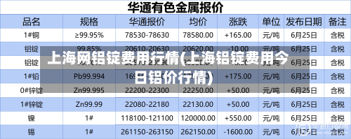 上海网铝锭费用行情(上海铝锭费用今日铝价行情)
