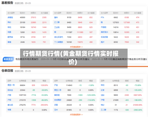 行情期货行情(黄金期货行情实时报价)
