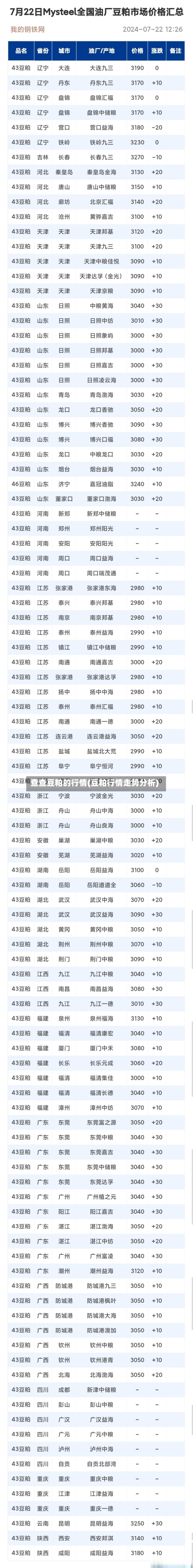查查豆粕的行情(豆粕行情走势分析)