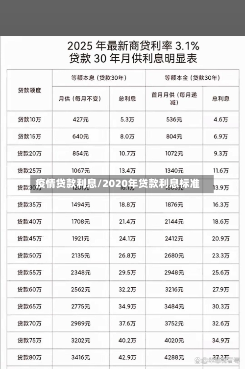 疫情贷款利息/2020年贷款利息标准-第3张图片