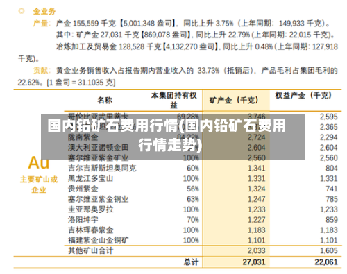 国内铅矿石费用行情(国内铅矿石费用行情走势)-第2张图片