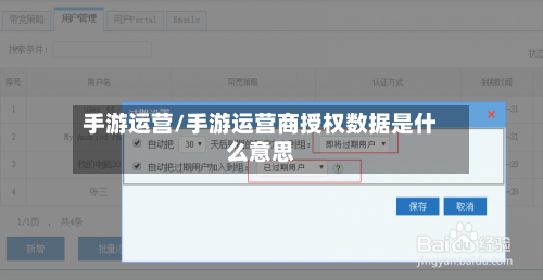 手游运营/手游运营商授权数据是什么意思