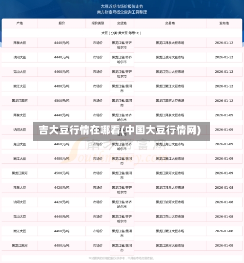 吉大豆行情在哪看(中国大豆行情网)