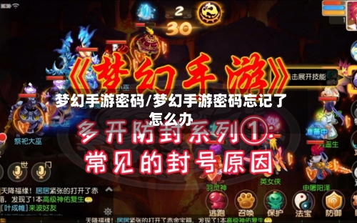 梦幻手游密码/梦幻手游密码忘记了怎么办