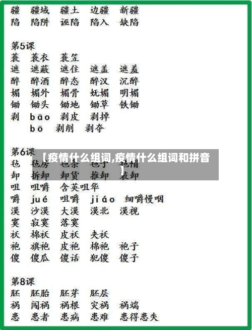 【疫情什么组词,疫情什么组词和拼音】
