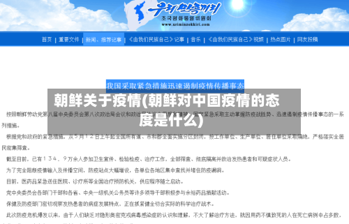 朝鲜关于疫情(朝鲜对中国疫情的态度是什么)-第2张图片