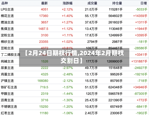 【2月24日期权行情,2024年2月期权交割日】