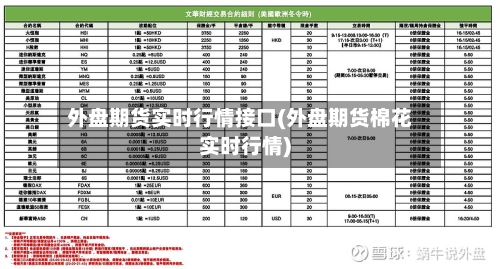 外盘期货实时行情接口(外盘期货棉花实时行情)-第2张图片