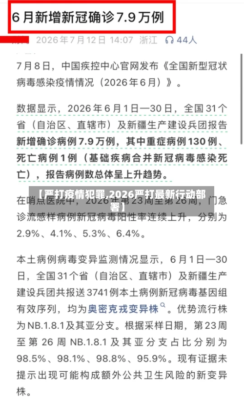 【严打疫情犯罪,2026严打最新行动部署】-第2张图片