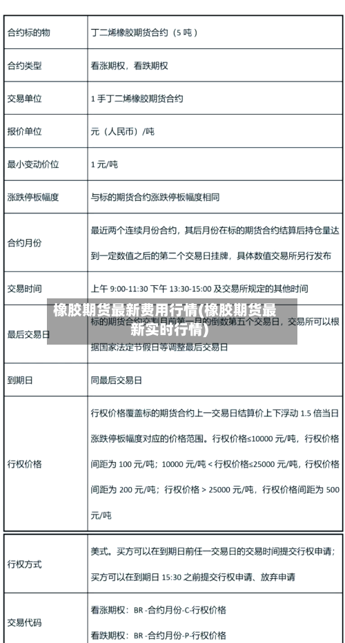 橡胶期货最新费用行情(橡胶期货最新实时行情)