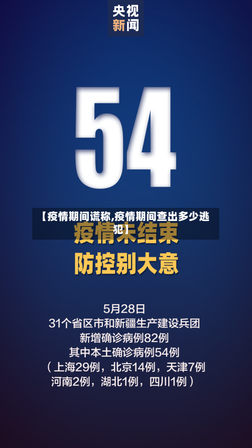 【疫情期间谎称,疫情期间查出多少逃犯】