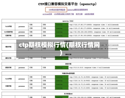 ctp期权模拟行情(期权行情网)