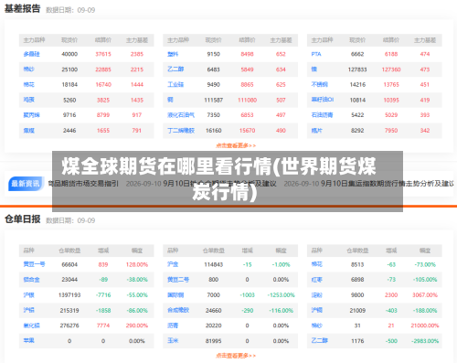 煤全球期货在哪里看行情(世界期货煤炭行情)-第2张图片