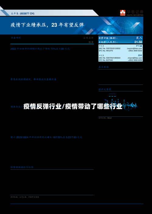 疫情反弹行业/疫情带动了哪些行业